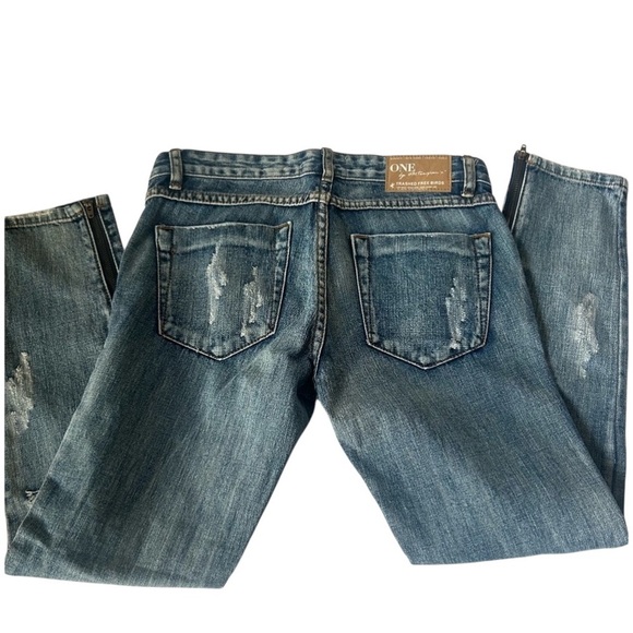 One Teaspoon cotton Handmade Shredded slim, Trashed Freebirds size 26 - Picture 1 of 12
